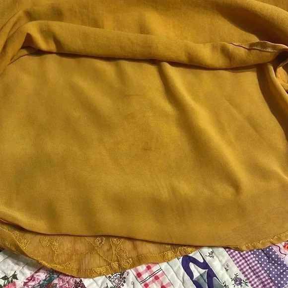 Anthropologie Maeve Mustard Embroidered Tank Top - Picture 7 of 7